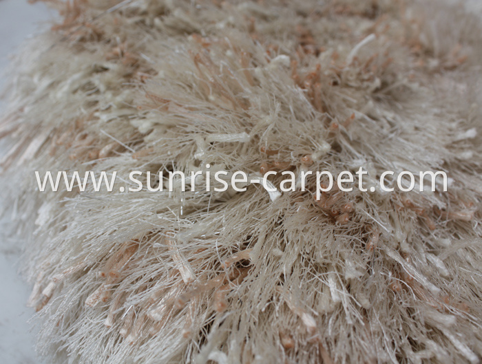 Thick Polyester and Thin Polyester Shaggy Rug Ivory Color